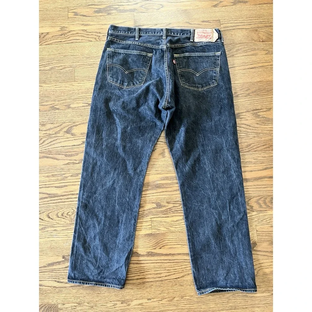Levi's 501-0226 Jeans Black Stonewash Button Fly Straight Leg 40x32 actual:37x29